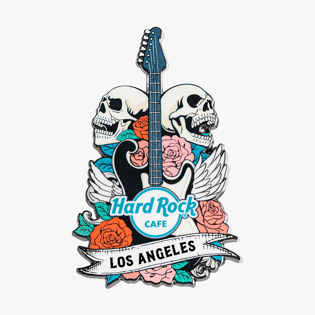 Limited Edition Skulls and Roses Guitar Pin image number 1